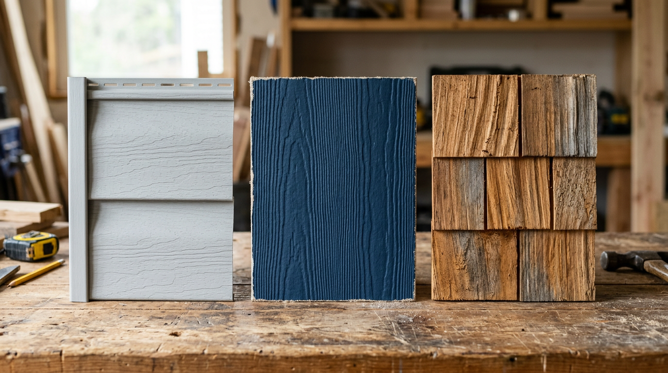 comparison of vinyl fiber cement and wood siding materials