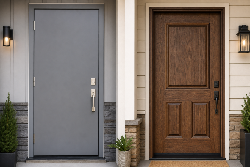 Fiberglass vs steel entry door, a key factor in entry door replacement cost