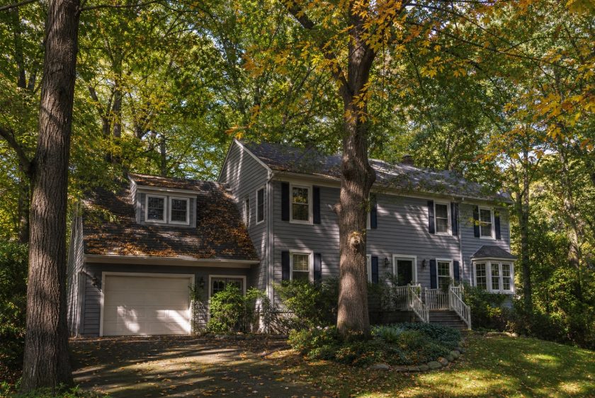 Heavily wooded Northern Virginia property where gutter guards are most worth it
